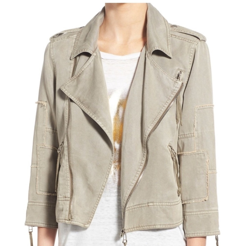 Pam & Gela Patch Twill Moto Jacket Size S